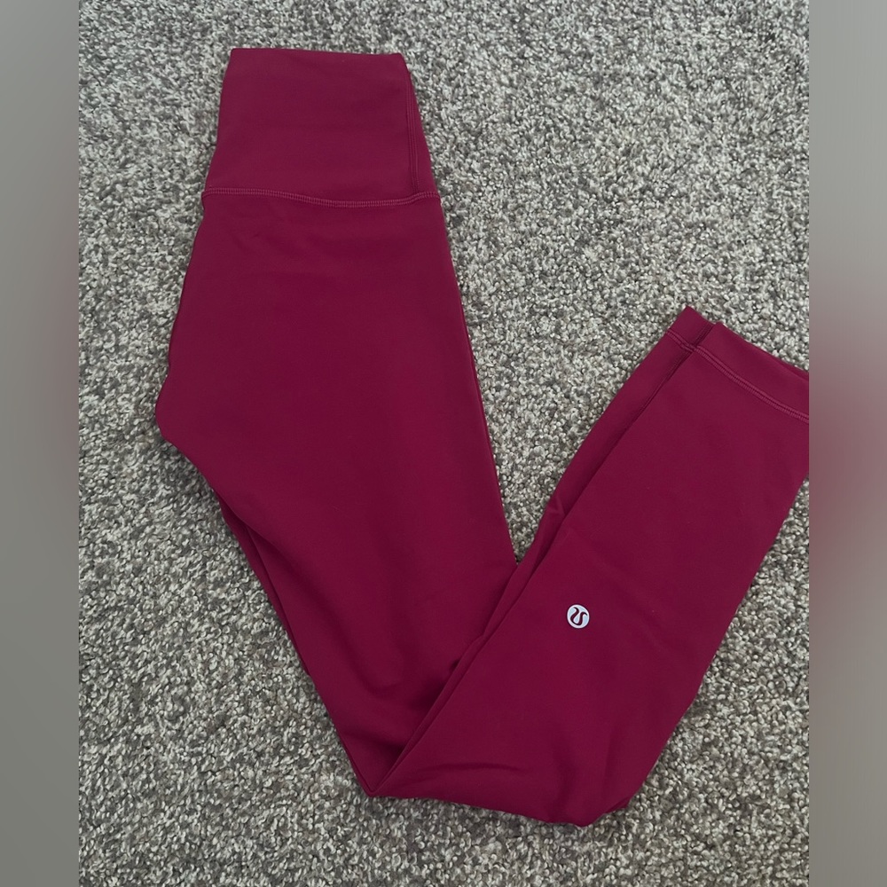 Lululemon Wunder Under 25’ Rasberry Leggings